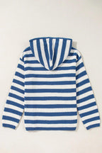 Striped Cotton Blend Knit Sweater Long Sleeve Hooded Knitwear 86341b12-2e0d-47b8-901f-d6cd0f6beb74-Max Trendsi