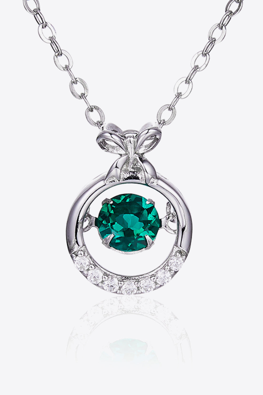 Murray Pendant Necklace 0.5 Carat Lab-Grown Green Emerald 925 Silver Zircon