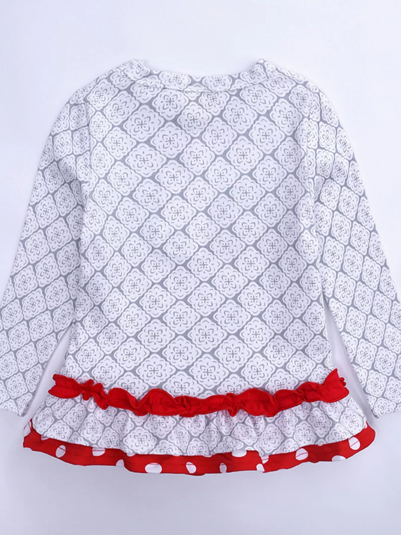 Christmas Girl's Set Children's Reindeer Ruffle Trim Outfit Set 2 Pcs