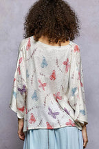 POL Butterflies Knit Top Ivory Round Neck with Outseam Rolling Edge 86806eb7-b7cf-4d82-8cbf-e41cff1e208d-Max-Origin Trendsi