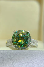 5 Carat Moissanite Dark Green Stone Silver Ring 925 Sterling Jewelry with Box 87019790-dbe0-4059-8239-736284a5d532-Max Trendsi
