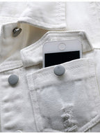 Denim Jacket Women's Raw Sleeveless Flap Pockets Plus Sizes S-5XL 87172270-5190-43f2-9cf7-cc95641324c7-Max Trendsi