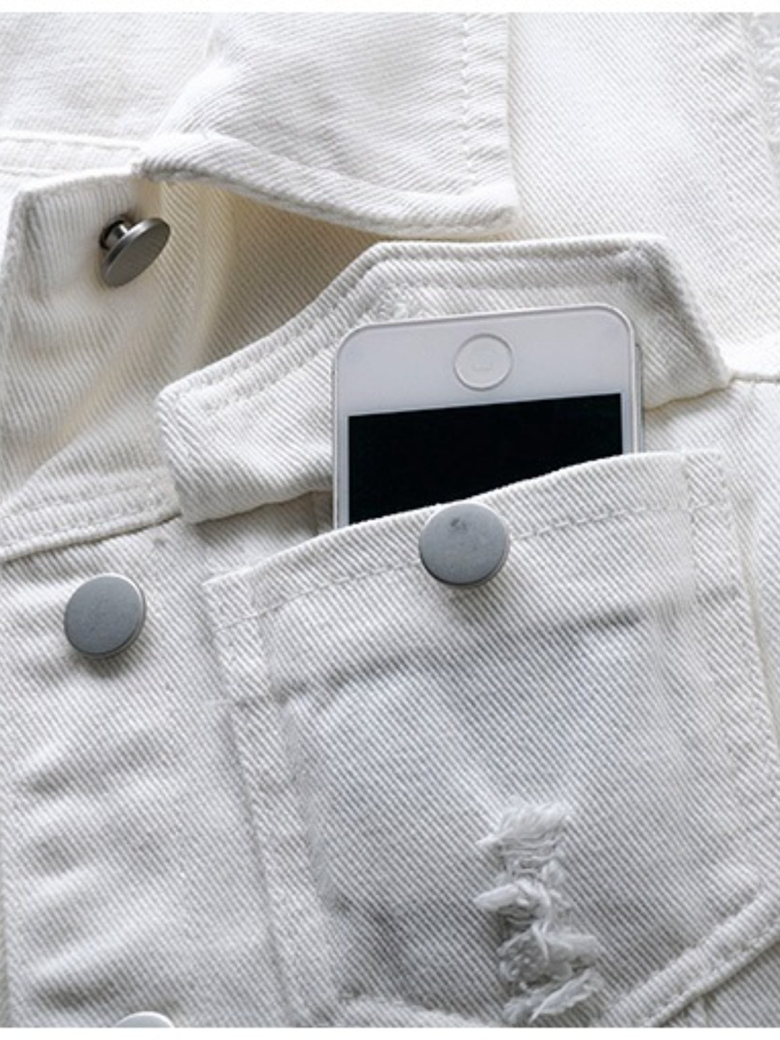 Denim Jacket Women's Raw Sleeveless Flap Pockets Plus Sizes S-5XL 87172270-5190-43f2-9cf7-cc95641324c7-Max Trendsi