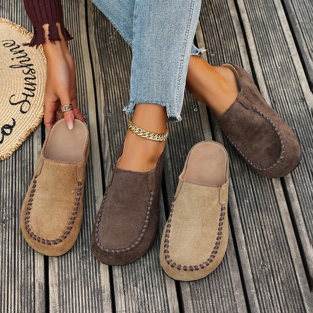Round Toe Slip-On Shoes