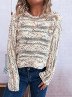 Women's Sweater Round Neck Long Sleeve Stripe Knit Lightweight & Comfortable 8752dc42c7a24146b498ac128af8a070-Max-Origin Trendsi