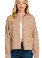 Zenana Classic Collared Button-Down Cardigan Sweater with Soft Knit Fabric and Long Sleeves