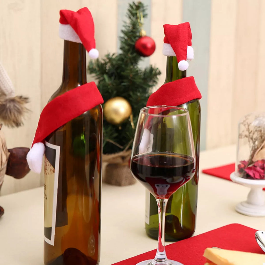 Christmas Wine Bottle Santa Hat & Scarf Decorative Covers 2 Piece 878c9386-3236-4e28-afc2-fbfb7d351899-Max-Origin Trendsi