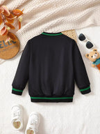 Boy's Baby Baseball Jacket Black Cartoon Bear Graphic for Childrens 8801649f8fce4d15ae498d779f8eaaf0-Max-Origin Trendsi