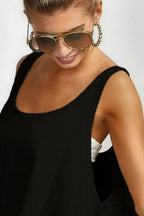 BiBi Tank Top Black High and Low Flare Oversized Asymmetrical Blouse 880237bf-fa41-4c6f-867e-46cd86dfa525-Max-Origin Trendsi