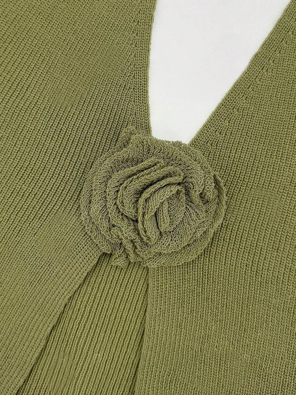 Knit Top Women's V-Neck Ribbed Knit Sweater Vest with Flower Detail 8810ece9-12ad-44f7-bdb9-2c374e10ee6d-Max-Origin Trendsi