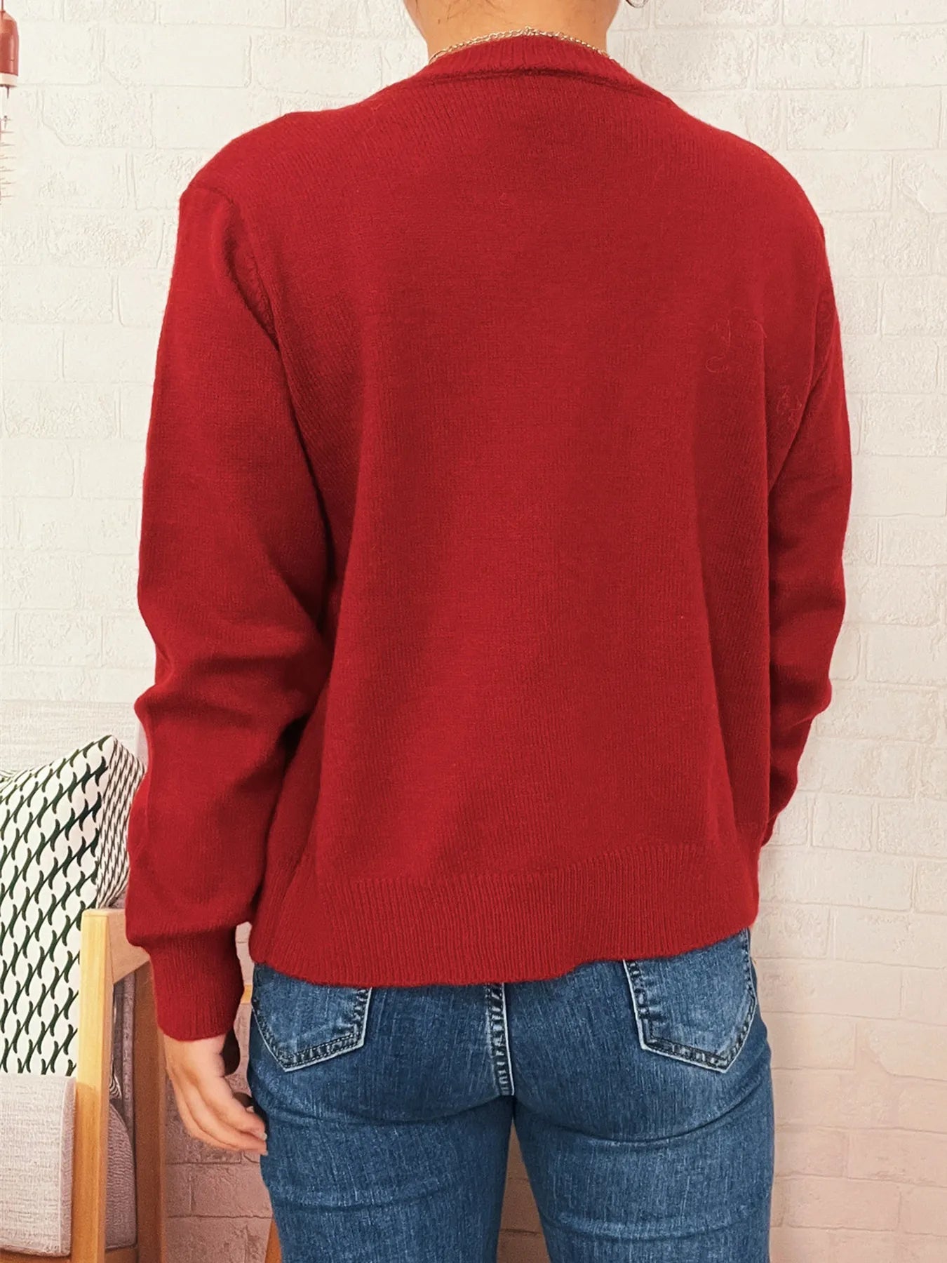 Women's Cardigan Button-Up Long Sleeve Embroidered Knit 88201dd50b6d463689e120e8c17ca8a2-Max-Origin Trendsi