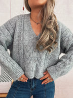 Women's Cardigan Cable Knit Button-Up Soft Knit Acrylic Long Sleeve 8833d93e441e4a72a0d28df96b627136-Max-Origin Trendsi