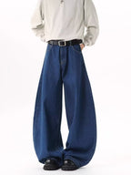 Men's Wide Leg Full-Length Jeans in Plus Sizes