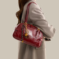 Vintage Style Leather Shoulder Bag Medium Size PU Leather Imported