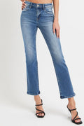 RISEN Mid Rise Ankle Straight Jeans with Pockets Dark 889cab5f-5f67-4bcc-aea0-2c1a7fd68644-Max Trendsi