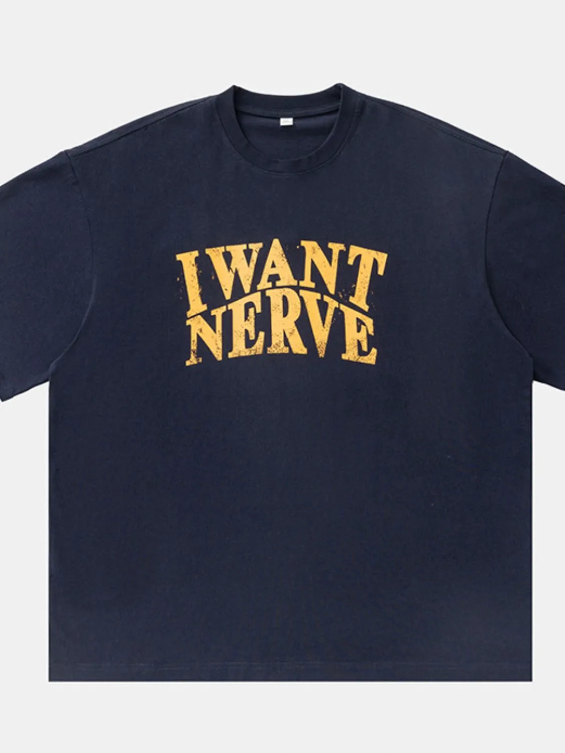 Men's Cotton T-Shirt Round Neck I Want Nerve Graphic Print Top Tees 88b38dfe-3c17-472d-9b8b-d65a1b4ade8b-Max-Origin Trendsi