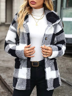 Womens Jacket Plaid Sherpa Button-Down Outerwear Coat 8975bc7955cc4a758ef6d7bdf318a09f-Max-Origin Trendsi