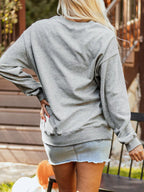 Halloween Women's Sweatshirt Spooky Ghost Sequin Gray Pullover 89765ee4-c1f2-4e89-85b4-43a17f064ea7-Max-Origin Trendsi