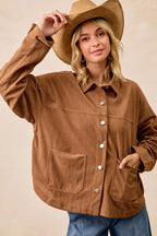 BiBi Corduroy Womens Shacket Camel Relaxed Fit with Back Pleat 89bf61ce2aa1404d8bb93815077ab7fa-Max-Origin Trendsi