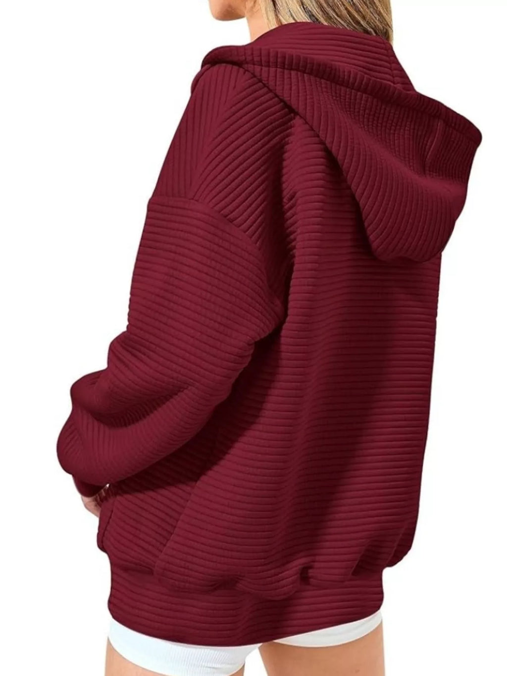 Women's Hoodie Zip Up Drawstring Hood Dropped Shoulder Long Sleeve 89c4fa9e5ae2466bad45072e69f094ea-Max-Origin Trendsi