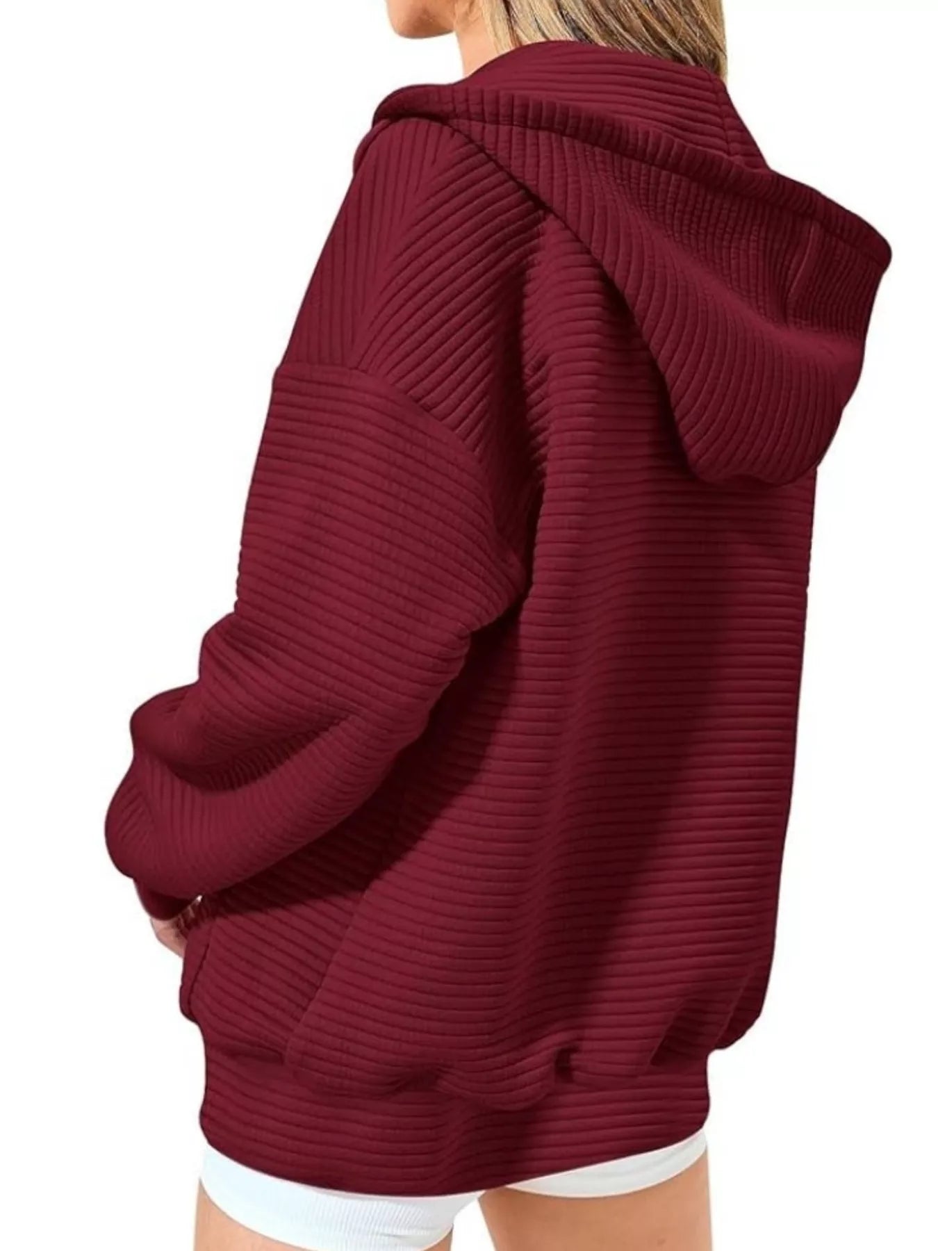 Women's Hoodie Zip Up Drawstring Hood Dropped Shoulder Long Sleeve 89c4fa9e5ae2466bad45072e69f094ea-Max-Origin Trendsi