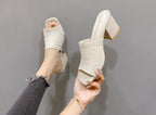 Open Toe Block Heels Sandals