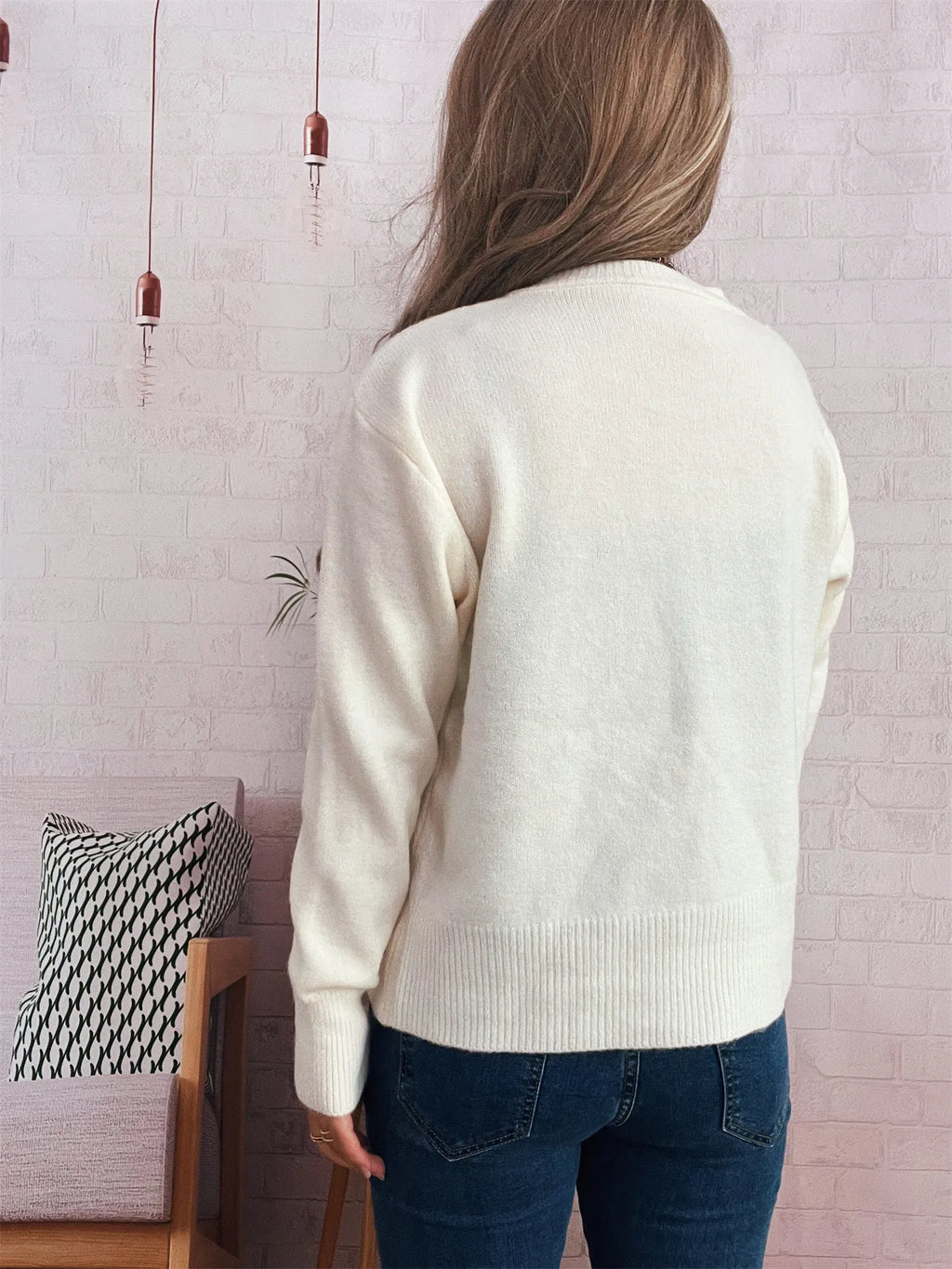 Women's Cardigan Ribbed Button-Front Knit Embroidered Long Sleeve 89fc16fbca4c42be83bbc898d28c237d-Max-Origin Trendsi