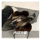 Women's Shoulder Bag Large Pu Leather Black Stylish Multifunction Handbag