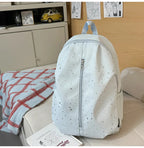 Casual Women's Backpack Star Pattern Nylon Zipper Lightweight Shoulder Bags