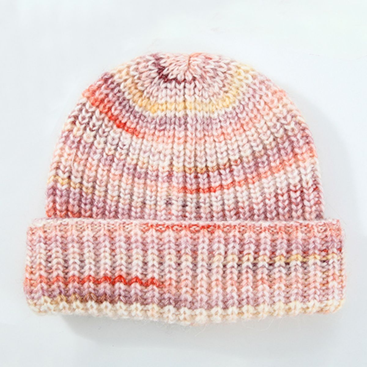 Women Knit Hat Thermal Contrast Colorblock Woolen Acrylic Blend Warm Hats Burnt Coral One Size 8a011100-4a81-4311-be75-6165a9f4f28e-Max Trendsi