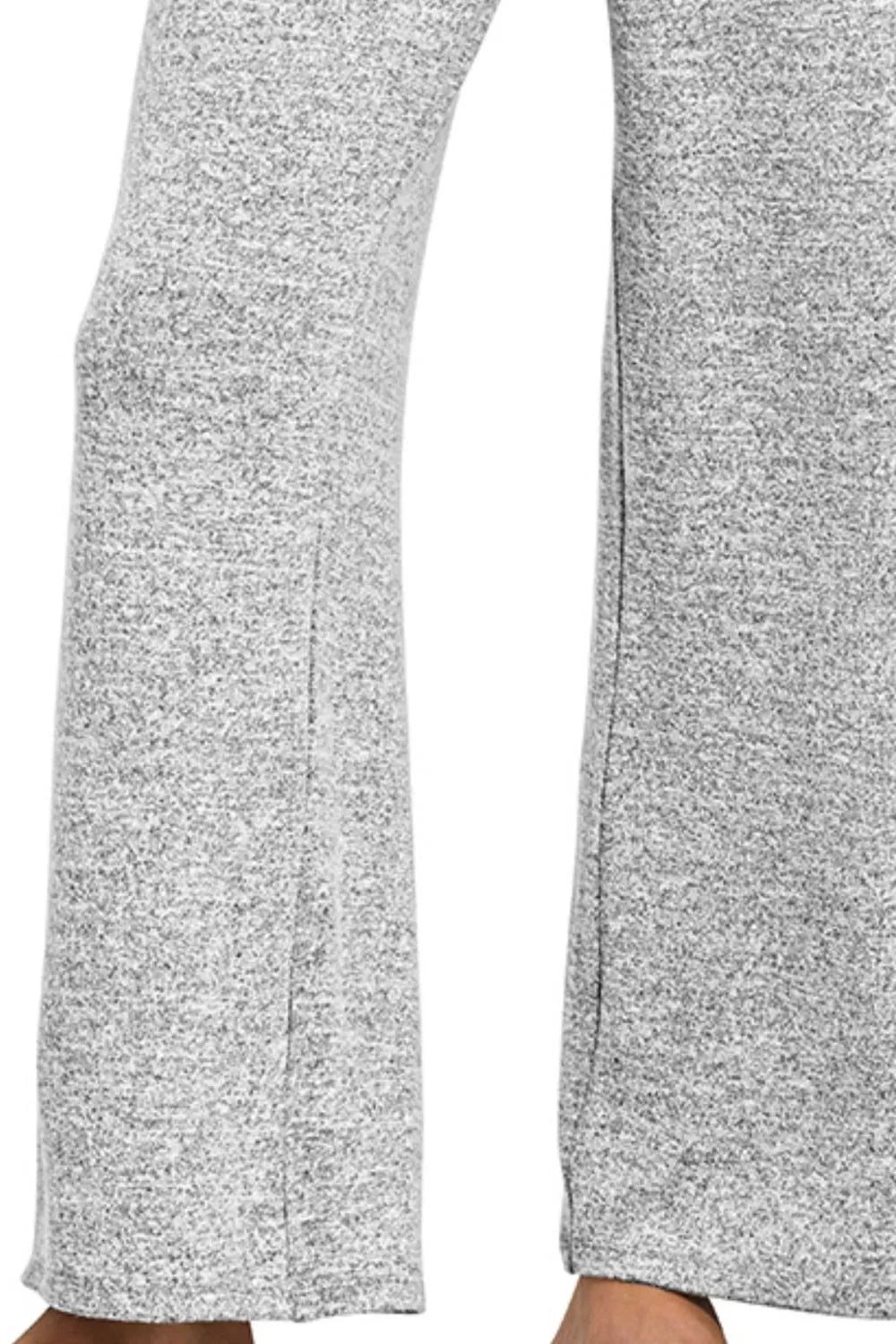 Zenana Womens Lounge Pants Gray Soft Melange Hacci Elastic Waistband 8a1a20a3-f37b-4589-9b1f-c11d771b54ad-Max-Origin Trendsi