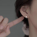 925 Sterling Silver Star Stud Earrings - One Pair with Matching Box