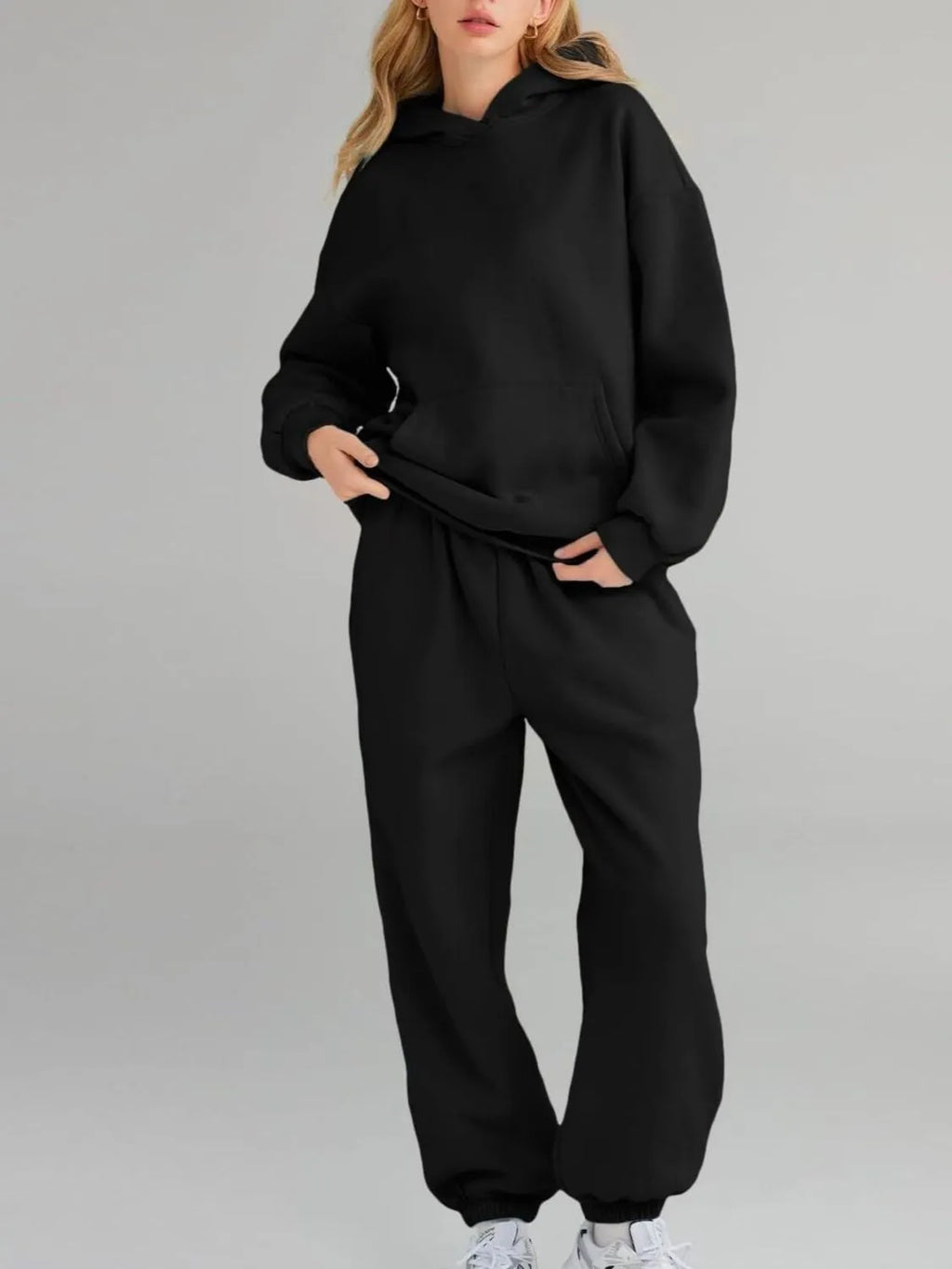 Women's Joggers Set Fleece Kangaroo Pocket Hoodie and Pocketed Pants Black 8a28cb58-97d5-4b39-a65d-6a448dfcd7fd-Max-Origin Trendsi