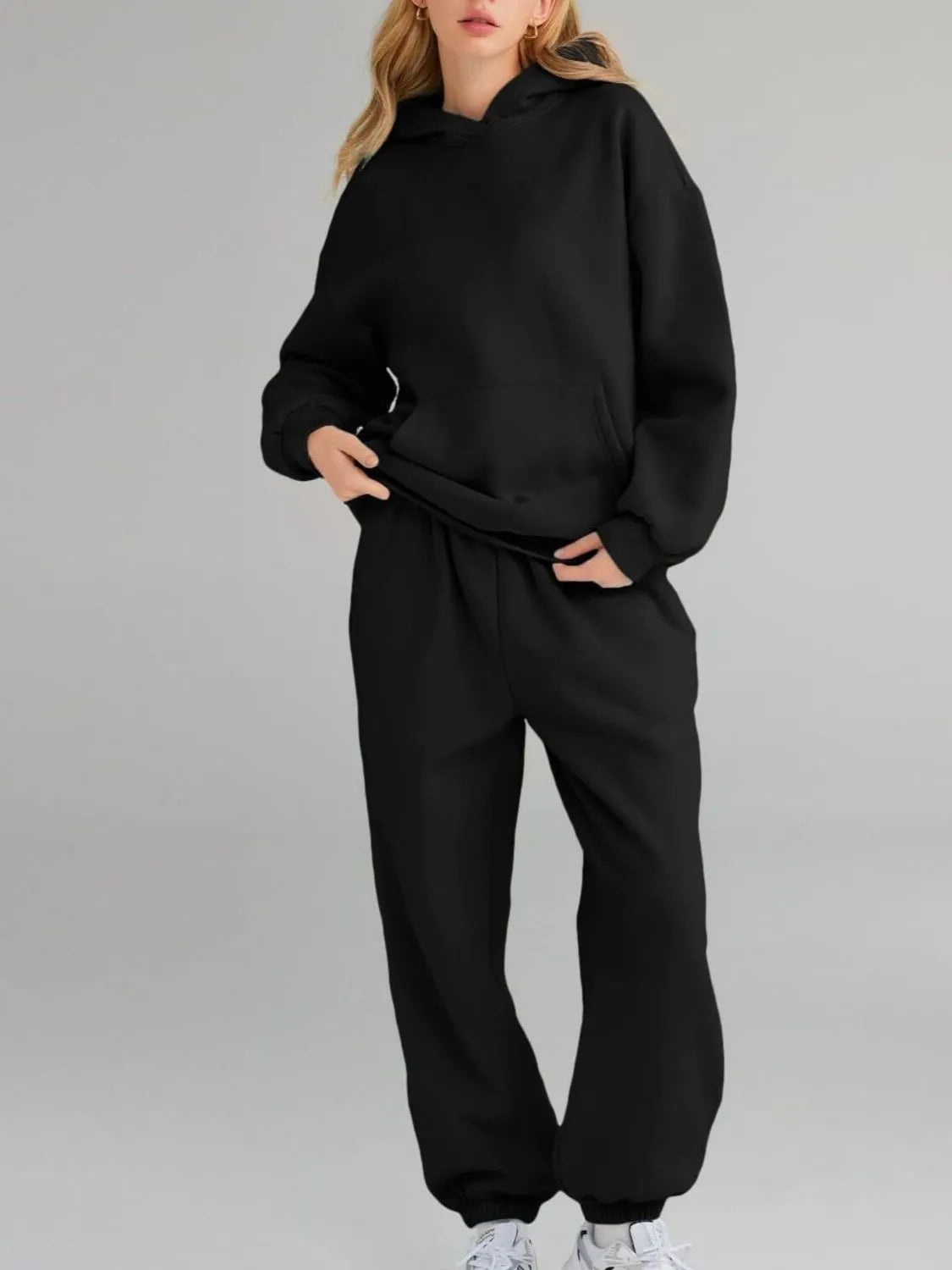 Women's Joggers Set Fleece Kangaroo Pocket Hoodie and Pocketed Pants Black 8a28cb58-97d5-4b39-a65d-6a448dfcd7fd-Max-Origin Trendsi