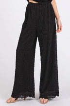 Mittoshop Crop Tank and Pants Set Black Textured Stretchy Ruched Outfit Set 8a34d04aa02047ecb1726122e9a40d75-Max-Origin Trendsi