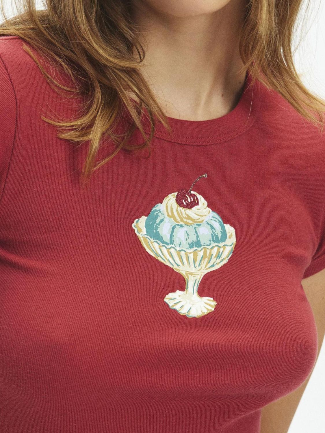 Women T-Shirt Graphic Glass Print Cotton Blend Round Neck Short Sleeve Top 8a55c11f-f9f0-4751-881d-19f151db428d-Max Trendsi