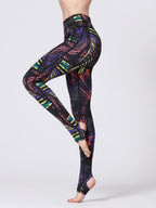 Active Leggings with Stirrups Colorful Printed Wide Waistband Highly stretchy 8a644f83-4d28-4f25-9d9a-745df7afb651-Max Trendsi
