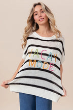 BiBi Knit Top Vacay Mode Embroidery Drop Shoulder Striped Sweater 8a8b0178b33b41c1a9778c40c072b33c-Max-Origin Trendsi