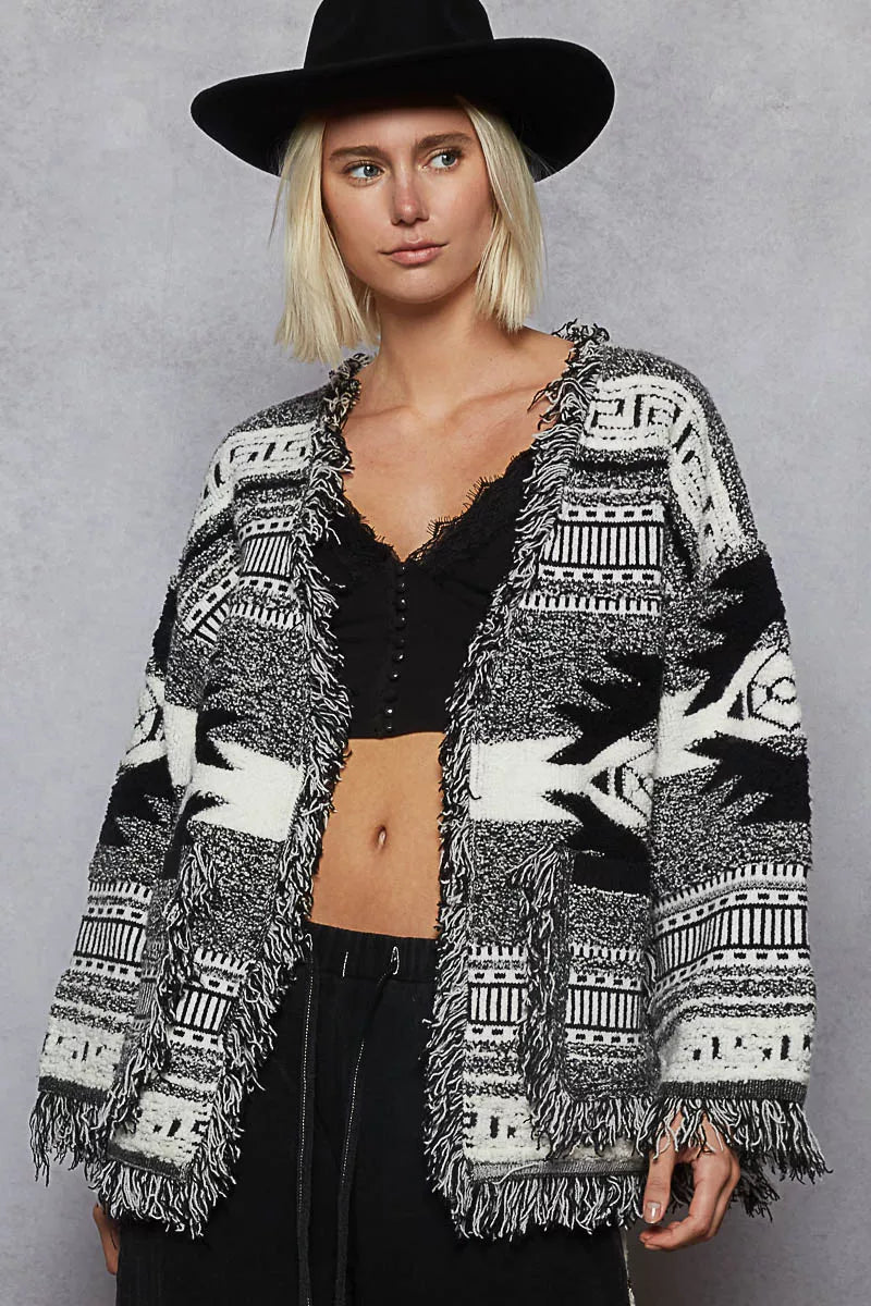 POL Open Front Geometric Print Cardigan with Fringe Detail 8aab7f6a-c21f-4f05-90b6-82e1f893acf3-Max-Origin Trendsi