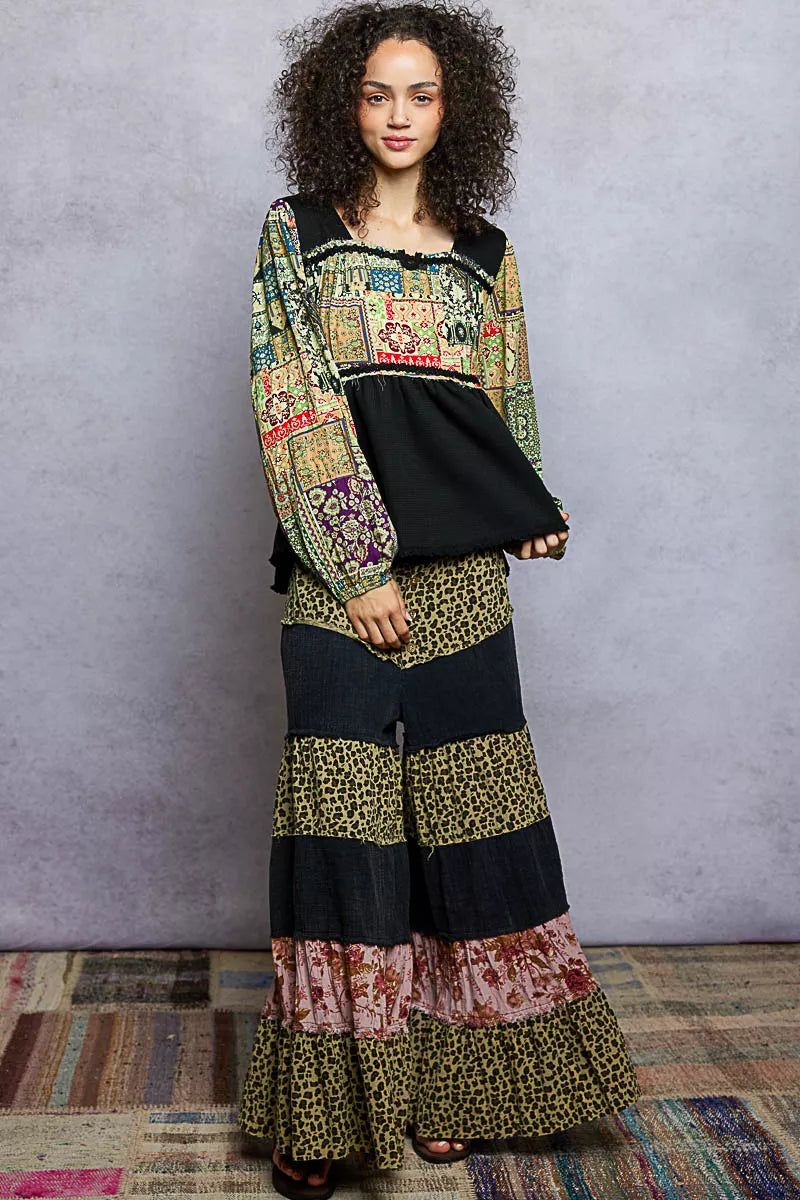 POL Womens Blouse Black Peplum Balloon Sleeve with Trim Detail Top 8ac968f9-fa5e-4332-9707-76e2613d02e7-Max-Origin Trendsi