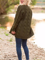 Cable-Knit Cardigan Open Front Long Sleeve Knitwear 8ad1c5f4-5866-495e-82f4-eb8296a6dc2b-Max Trendsi