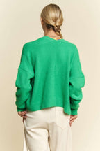Davi & Dani USA Women Green Cardigan Open Front Knit Long Sleeve Pocketed 8ad22b72-c8f2-40c1-bf45-82020fe76e94-Max Trendsi