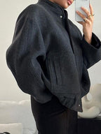 Women Jacket Snap Collared Long Sleeve Elastic Hem Oversized Pocketed 8b035fcc-a65f-4d73-b809-5648ebe1977d-Max Trendsi