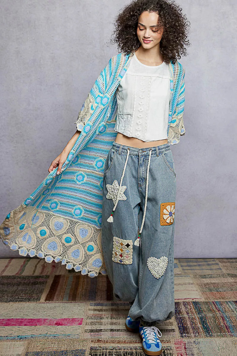 POL Crochet Longline Cardigan Sky Multi Striped and Floral Pattern SKY MULTI One Size 8b28b0ef-00be-4b9a-a82e-682df933babe-Max-Origin Trendsi