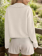 Women Cardigan Frill Collared Cotton Blend Knit Button Up Neck Long Sleeve 8bb4f115-0c1e-49d7-a8d3-aa7c5630c131-Max Trendsi