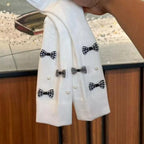 Women's Crew Socks Cotton Bow Pearl Detail Soft 1 Pair White One Size 8bb9dd11-c133-413a-a443-a8951e16a824-Max-Origin Trendsi