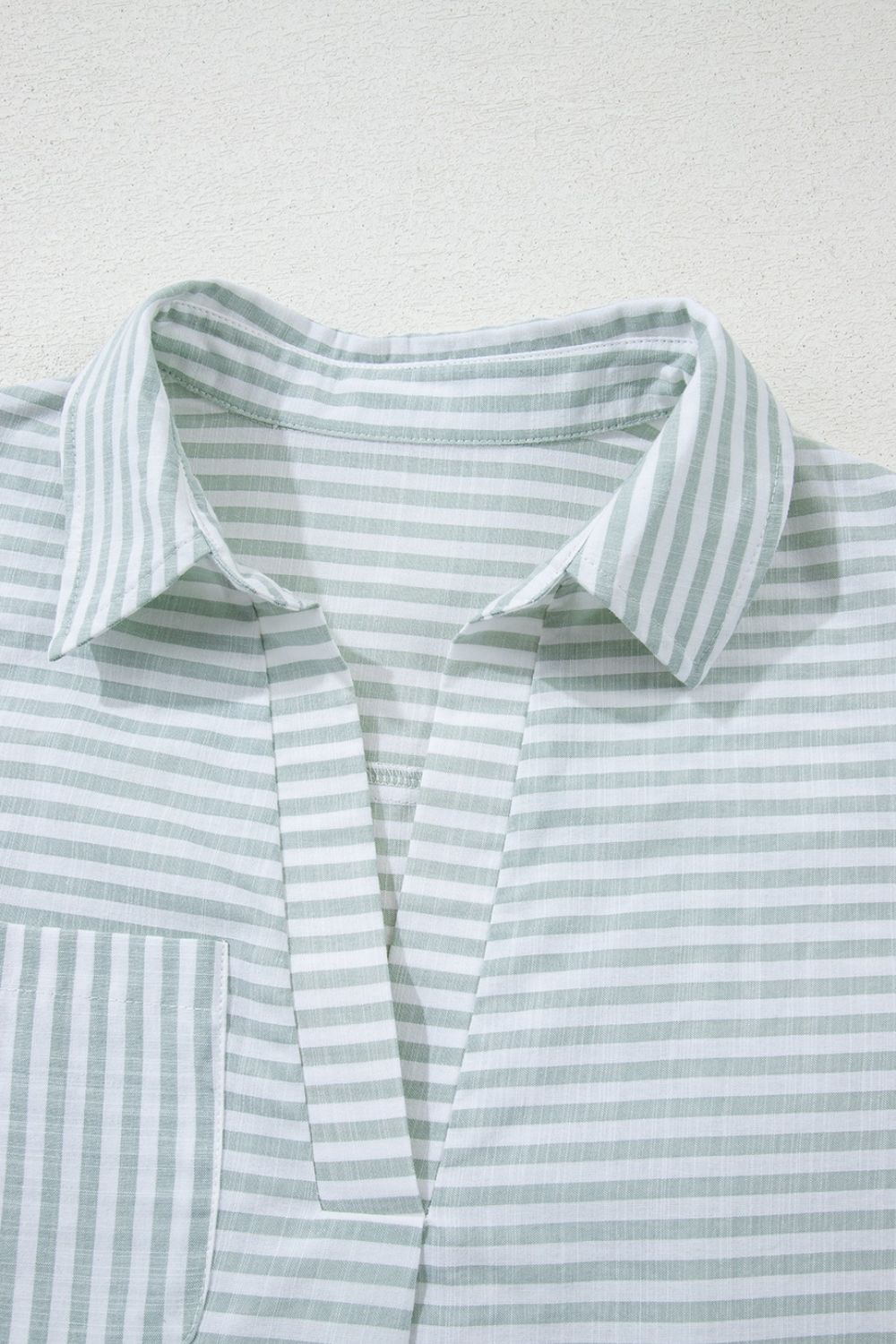 Mini Shirt Dress Striped Johnny Collar Long Sleeve Cotton Pocket Dresses 8c156682-a48c-47bb-a865-ae3ba2d5a8f8-Max Trendsi