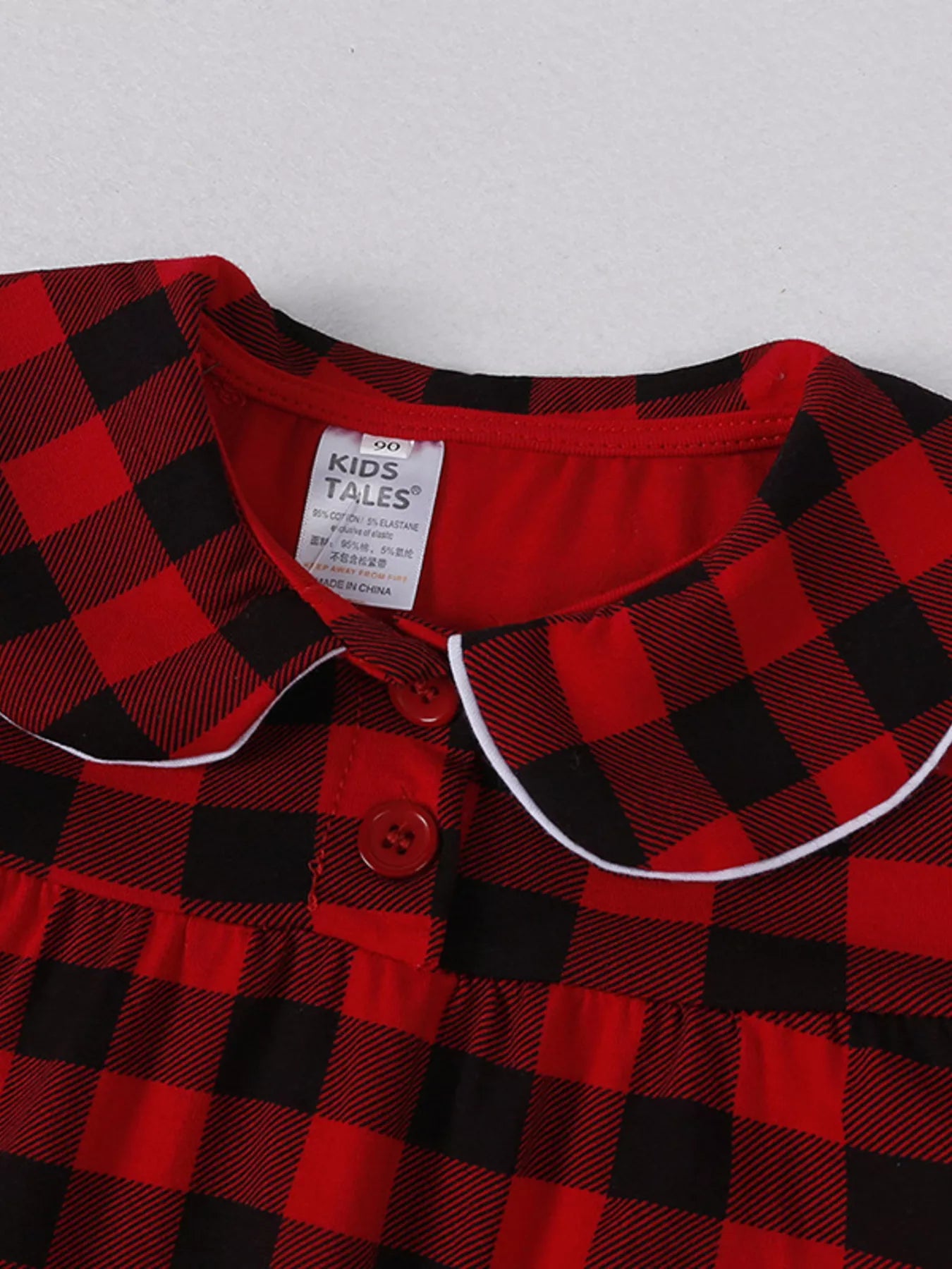 Girl's Dress Deep Red Plaid Ruffle Hem Long Sleeve Children's Buttoned 8c202e7ddb0c4aa4a46a0f9ce0810feb-Max-Origin Trendsi