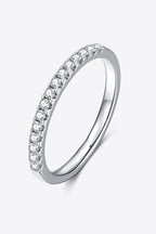 Murray Silver Ring Moissanite Platinum-Plated Half-Eternity 925 sterling silver 8c640be9f3d24390803314b4ff19f841-Max Trendsi