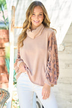 Leopard Knit Top Hailey & Co USA Stock Patchwork Long Sleeve 8c6e316b-530b-4930-9a23-44d0451ec562-Max Trendsi